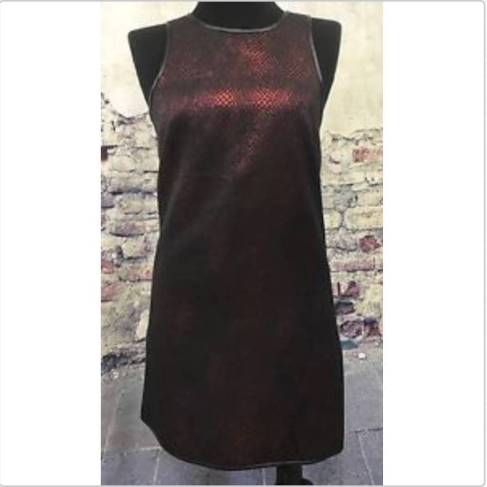Anthropologie 4C Red Black Sleeveless Python Dress